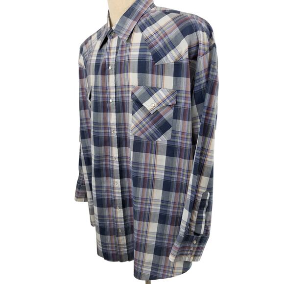 Plains Western Wear Big Man Western Snap Front Shirt Size 3X 12021-0336 - Picture 2 of 7